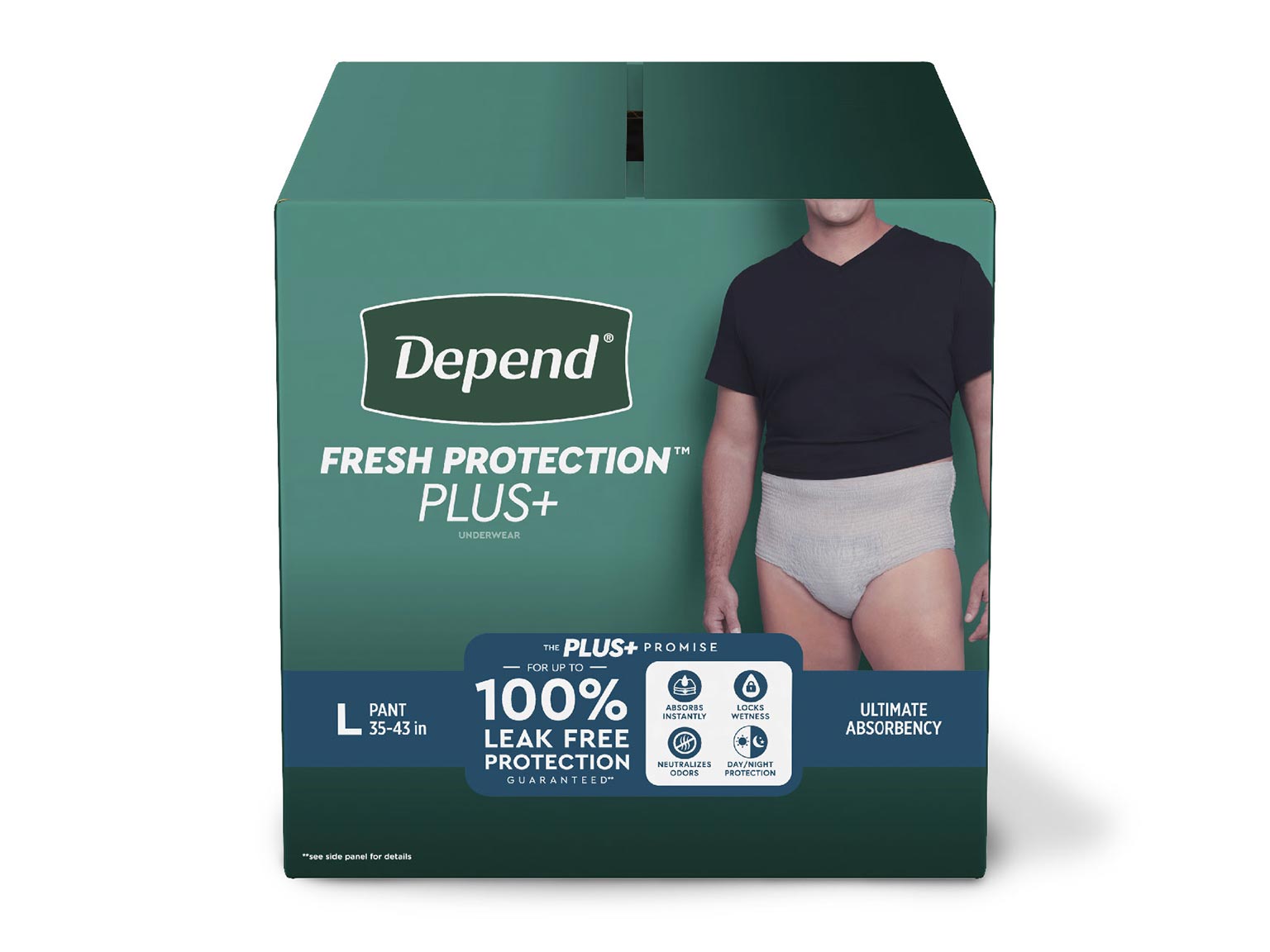 Depend® Incontinence Fresh Protection™ Plus+ Underwear for Men