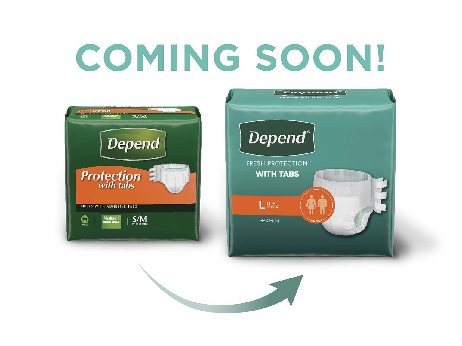  Depend® Incontinence Protection with Tabs